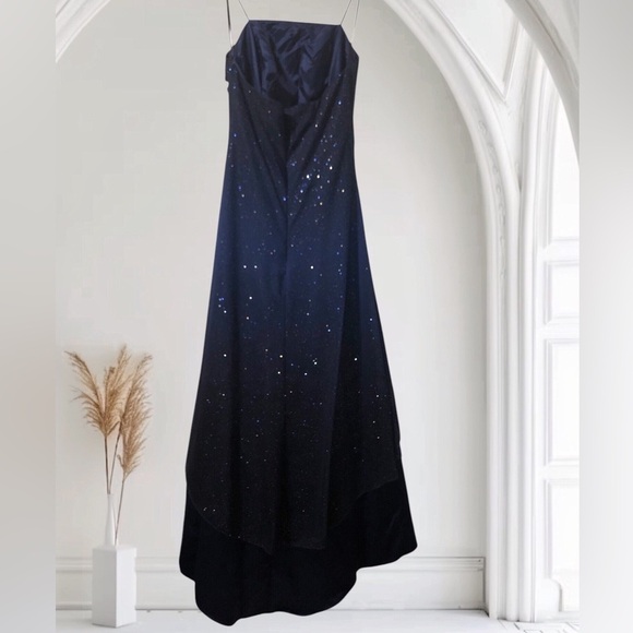 VTG Y2K 2000s Blue Sparkly Satin Mesh Ombré Fairy Princess prom - Picture 4 of 6